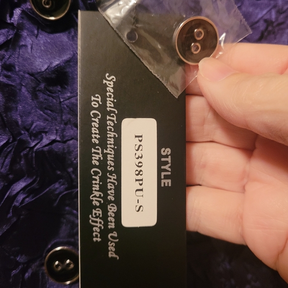 NWT Flair Brand Elegant Women's Crinkle Blazer in Deep Purple Size S - Picture 5 of 5